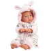 Llorens: Dievčenská bábika v mäkkom pyžame s králičími ušami, 31 cm