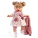 Llorens: Joelle 38 cm bábika so zvukom v pletenom kabáte so šálom