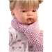 Llorens: Joelle 38 cm bábika so zvukom v pletenom kabáte so šálom