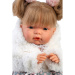 Llorens: Joelle, 38 cm vysoká plačúca bábika s cumlíkom v bielom kabáte