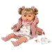 Llorens: Júlia 42 cm plačúca bábika s cumlíkom v ružovom kabáte