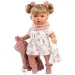 Llorens: Júlia 42 cm plačúca bábika s cumlíkom v ružovom kabáte
