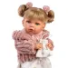 Llorens: Júlia 42 cm plačúca bábika s cumlíkom v ružovom kabáte