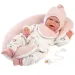 Llorens: Mimi 42 cm bábika so zvukom, s brušným vankúšom v medvedíkovom oblečení.