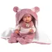 Llorens: Mimi 42 cm plačúca bábika s ružovým mäkkým spacím vakom s medvedími uškami