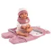 Llorens: Mimi 42 cm plačúca bábika s ružovým mäkkým spacím vakom s medvedími uškami