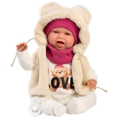 Llorens: Mimi 42 cm plačúca bábika v sade Love Bear s medvedíkom obrázok 1
