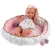 Llorens: Nica 40 cm novorodenec v oblečení s motívom zmrzliny s postieľkou