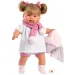 Llorens: Plačúca bábika Alexandra s cumlíkom a ružovým šálom s brmbolcom, 42 cm