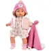 Llorens: Plačúca bábika Lola 38 cm s cumlíkom a ružovou prikrývkou