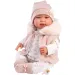 Llorens: Tina 44 cm novorodenec v ružovej kapucňovej veste.