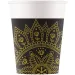 Mandala čierno-zlaté papierové poháre 8 ks sada 200 ml