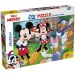 Mickey Mouse 2 v 1, 24-dielne puzzle a omaľovánka 35x25 cm – Lisciani