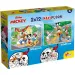 Mickey Mouse 2 v 1, 2x12-dielne maxi puzzle a omaľovánka - Lisciani