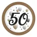 Papierové taniere s nápisom "50" 8 ks sada 23 cm
