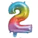 Početné fóliové balóniky v kovovej dúhovej farbe – číslo 2, 34 cm