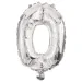 Početné fóliové balóny striebornej farby – číslo 0, 86 cm