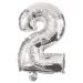 Početné fóliové balóny striebornej farby – číslo 2, 86 cm