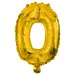 Početné fóliové balóny v zlatej farbe – číslo 0, 32 cm