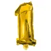 Početné fóliové balóny v zlatej farbe – číslo 1, 32 cm