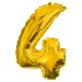 Početné fóliové balóny v zlatej farbe – číslo 4, 32 cm