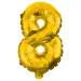 Početné fóliové balóny v zlatej farbe – číslo 8, 32 cm