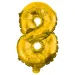 Početné fóliové balóny v zlatej farbe – číslo 8, 86 cm