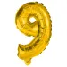 Početné fóliové balóny v zlatej farbe – číslo 9, 86 cm