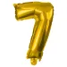 Početné fóliové balóny zlatej farby – číslo 7, 86 cm