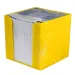 Poznámkový blok v žltom držiaku, 750 listov, 9x9x9 cm