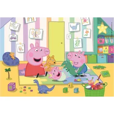 Prasiatko Peppa 2×20-dielne Supercolor puzzle - Clementoni obrázok 3