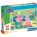 Prasiatko Peppa rodinná zábava 60-dielne Supercolor puzzle - Clementoni
