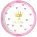 Sada papierových tanierov Little Princess 8 ks, 20 cm