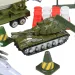 Super Army: Vojenská hračková sada s kovovými vozidlami a lietadlom s otáčacími kolesami v dvoch variantách
