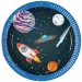 Súprava papierových tanierov s vesmírnou tematikou, 8 ks, 20 cm