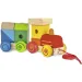 Ťahací farebný drevený vláčik so stavebnými kockami – Eichhorn