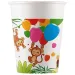 Veselá džungľa vzorované papierové poháre 8 ks sada 200 ml