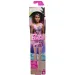 Barbie Chic módna bábika s hnedými vlasmi v ružových šatách s nápisom Barbie - Mattel