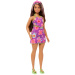Barbie: Fashionista kamarátky módna bábika v kvetovaných šatách s fialovými pramienkami – Mattel