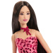 Barbie: Fashionista kamarátky štýlová bábika s hnedými vlasmi v leopardích šatách – Mattel