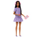 Barbie: Fashionista kamarátky štýlová módna bábika so slúchadlami v fialových šatách – Mattel