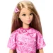 Barbie: Fashionista Priateľky štýlová módna bábika v ružovom šatách s motívom šatky - Mattel obrázok 3