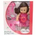 Cikajúca bábika Dorina 36 cm s hnedými vlasmi a kaderníckym set, príslušenstvom a zvukovými efektmi