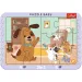 Domáce zvieratá v obývačke 2 v 1 rámikový baby puzzle - Trefl