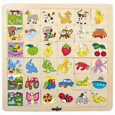 Drevené puzzle na doske 1. verzia