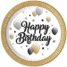 Elegantný narodeninový tanier s nápisom „Happy Birthday” 8ks sada