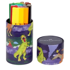 Faber-Castell: Sada popisovačov Connector – 20 ks v dinosaurovom valcovom boxe