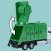 Heavy Duty Truck: Kovový model nákladného auta na zber odpadu s otvárateľnými dverami 1/36