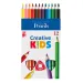 ICO: Creative Kids trojhranné farebné ceruzky jumbo 12 dielny set