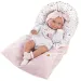 Llorens: 38cm bábika novorodeného dievčatka s ružovým spacím vakom